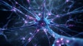 Neural Network Brain Visualization with Glowing Neural Nodes. Artificial Intelligence Deep Learning, Central Object. Royalty Free Stock Photo