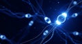 Neural network communication glow blue digital concept Royalty Free Stock Photo