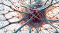 Neural network complexity, interconnecting nodes, synaptic patterns, and dynamic flows of information - AI generated