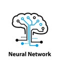 Neural network concept. Connected cells with links. High technology process. Deep Learning.