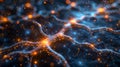 Neural network connection concept artificial intelligence abstract visualization of neurons with glowing nodes and synapses for Royalty Free Stock Photo