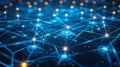 Neural Network Connection Structure With Glowing Nodes, Technology Abstract Background Royalty Free Stock Photo