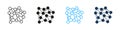 Neural Network Connections Digital Grid Line and Solid Icon Set. Artificial Intelligence Data Structure Symbol Royalty Free Stock Photo