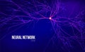 Neural network 3d abstract vector illustration. Data tree with root. Information stream. Kernel computing system