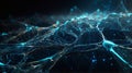 Neural Network 3D Render: Quantum Core, Data Streams, Digital Connectivity Royalty Free Stock Photo