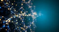 Neural network data flow on a dark blue background Royalty Free Stock Photo