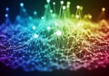 Of a neural network or data map with interconnected nodes, depicted Royalty Free Stock Photo