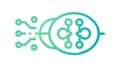 Neural Network Data Processing: Interconnected Intelligence Icon, vector design Generative AI Royalty Free Stock Photo