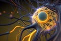 neurons of neural network of electronic brain Royalty Free Stock Photo