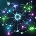 A neural network featuring interconnected nodes and geometric Royalty Free Stock Photo