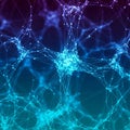 Of a neural network, featuring interconnected nodes and lines Royalty Free Stock Photo