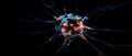 Neural network forming glowing web, AI processing information, big data analysis, machine learning, digital art
