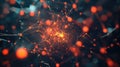 Neural network forming intricate connections displaying data flow Royalty Free Stock Photo