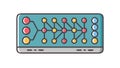 Neural Network Grid: AI Machine Learning Processing Icon, vector design Generative AI Royalty Free Stock Photo