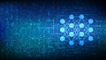 Neural network icon made with binary code. AI. Artificial Intelligence. Machine Learning. Deep learning. Big data analysis Royalty Free Stock Photo