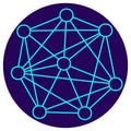 Neural Network icon. Vector thin line illustration Royalty Free Stock Photo