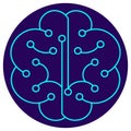 Neural Network icon. Vector thin line illustration Royalty Free Stock Photo