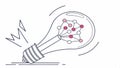 Neural network idea Lightbulb with connected nodes, deep learning, and complex concepts. Vector Design, Generative AI Royalty Free Stock Photo