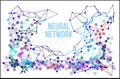 Neural network illustration. Abstract machine learning process. Geometric data cover