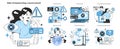 Neural network implementation risks set. Self-learning computing Royalty Free Stock Photo
