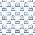 Neural Network on Laptop Screen vector colored seamless pattern