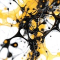 Neural network loop in abstract space with yellow and black Royalty Free Stock Photo