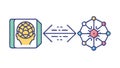 Neural Network Mapping for Advanced Brain Computing, vector design Generative AI Royalty Free Stock Photo