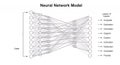 Neural Network Model Diagram on White Background Showing Layers Input Connected Weights and Output Nodes Graphic Representation Royalty Free Stock Photo