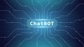 Neural network natural language processing algorithm chat bot modern EPS banner. AI chatbot technology and artificial