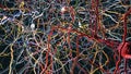 A neural network with neuronal connections transmitting synapses, neurons or nerve cells