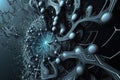 neural network simulation, with real-time processing and visualization of its internal workings Royalty Free Stock Photo