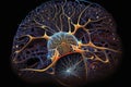 neural network simulation, with real-time processing and visualization of its internal workings Royalty Free Stock Photo