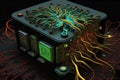 neural network simulation, with real-time processing and visualization of its internal workings Royalty Free Stock Photo