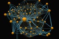 neural network simulation, showing the complex interactions and calculations that go into making a neural network work Royalty Free Stock Photo