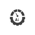 Neural network with a speedometer vector icon Royalty Free Stock Photo