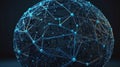 Neural Network Sphere: Abstract AI and Data Connection Royalty Free Stock Photo
