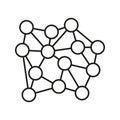 Neural Network Structure Line Icon. Artificial Intelligence And Machine Learning Outline Symbol. Data Processing And Royalty Free Stock Photo