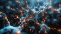 Neural Network Synapse Simulation in Detail Royalty Free Stock Photo