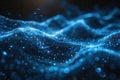 Neural Network Technology: Abstract Digital Background with Particle Flow for AI Data Storage and Technological Processes - Banner Royalty Free Stock Photo