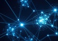 Neural network visualization depicting interconnected nodes and pathways in a futuristic design Royalty Free Stock Photo