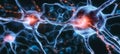 Neural Network Visualization for Medical Illustration of Synaptic Connections and Brain Function Royalty Free Stock Photo