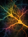 Colorful Neural Connections Illuminated Against a Dark Backdrop Showcasing Intricate Patterns and Structures of the Royalty Free Stock Photo