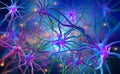Neural networks of the human brain. 3d illustration of abstract nerve centers Royalty Free Stock Photo
