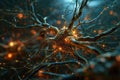 Neural networks weave through the brain, resembling a complex web of connections. The visual encapsulates the intricate