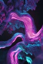 Neural pathways illuminated with neon pulse effects