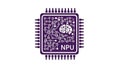 Neural Processing Unit (NPU) Microchip Illustration Royalty Free Stock Photo