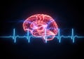 Neural pulse brain activity Royalty Free Stock Photo