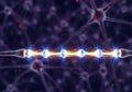 Neural synapse connection illustration depicting an Royalty Free Stock Photo