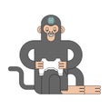 Neuralink Chip in monkeys brain. Monkey playing video game. Artificial Intelligence Cyborg