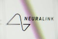 Neuralink logo on screen. Chernihiv, Ukraine - 15 January 2022